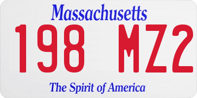 MA license plate 198MZ2