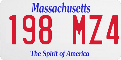 MA license plate 198MZ4