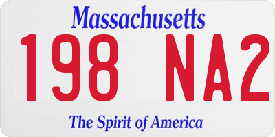 MA license plate 198NA2