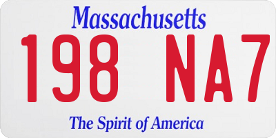 MA license plate 198NA7