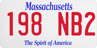 MA license plate 198NB2
