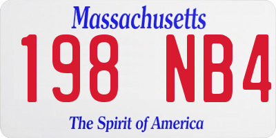 MA license plate 198NB4