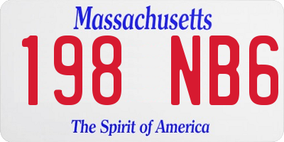 MA license plate 198NB6