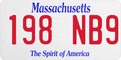 MA license plate 198NB9