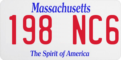 MA license plate 198NC6