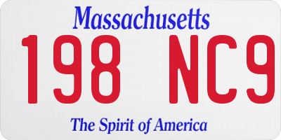 MA license plate 198NC9