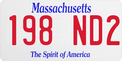 MA license plate 198ND2
