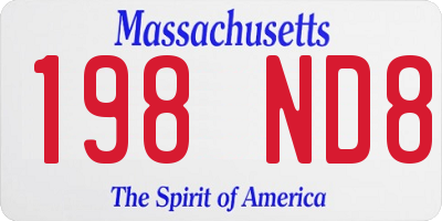 MA license plate 198ND8