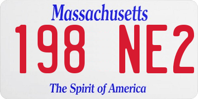 MA license plate 198NE2