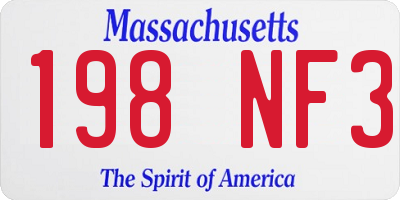 MA license plate 198NF3