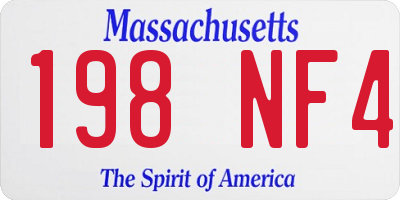 MA license plate 198NF4