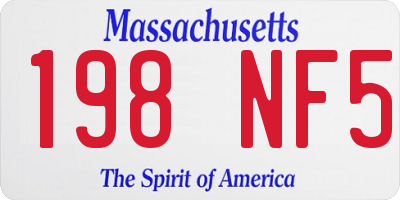 MA license plate 198NF5