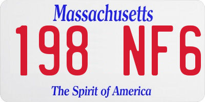 MA license plate 198NF6