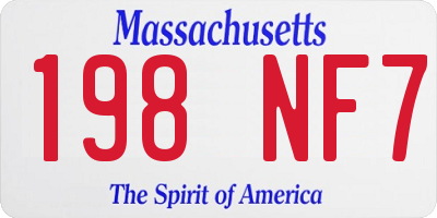 MA license plate 198NF7