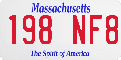 MA license plate 198NF8