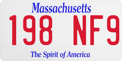 MA license plate 198NF9