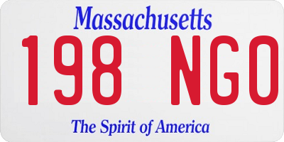 MA license plate 198NG0