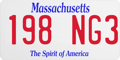MA license plate 198NG3