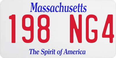 MA license plate 198NG4