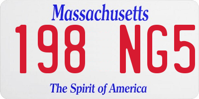 MA license plate 198NG5