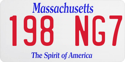 MA license plate 198NG7