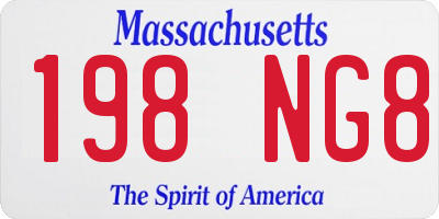 MA license plate 198NG8