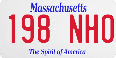 MA license plate 198NH0