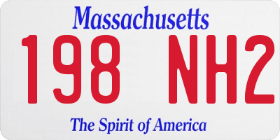 MA license plate 198NH2