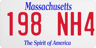 MA license plate 198NH4