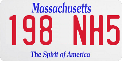 MA license plate 198NH5