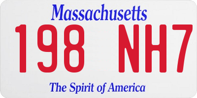 MA license plate 198NH7
