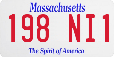 MA license plate 198NI1