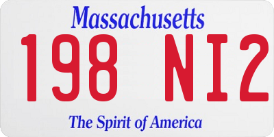 MA license plate 198NI2