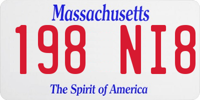 MA license plate 198NI8