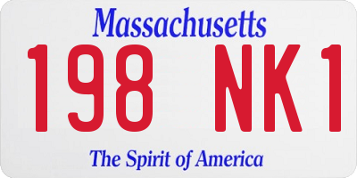 MA license plate 198NK1