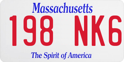 MA license plate 198NK6