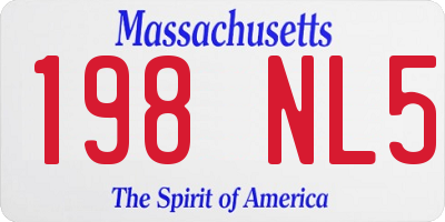 MA license plate 198NL5