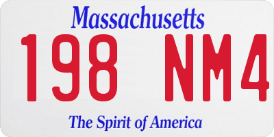 MA license plate 198NM4