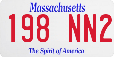 MA license plate 198NN2
