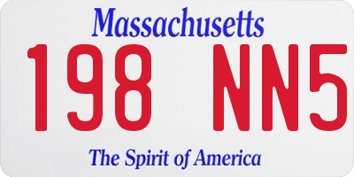 MA license plate 198NN5