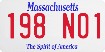 MA license plate 198NO1