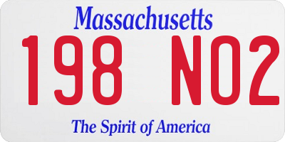 MA license plate 198NO2
