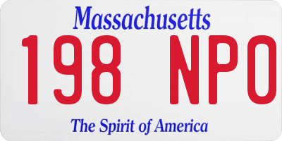 MA license plate 198NP0
