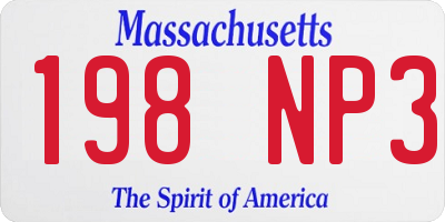 MA license plate 198NP3