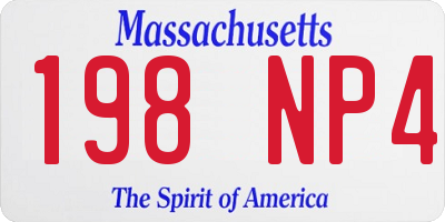 MA license plate 198NP4