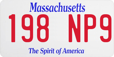 MA license plate 198NP9