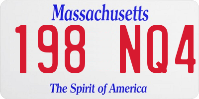 MA license plate 198NQ4