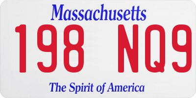 MA license plate 198NQ9