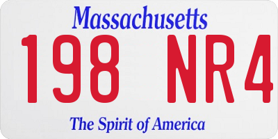 MA license plate 198NR4