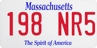 MA license plate 198NR5